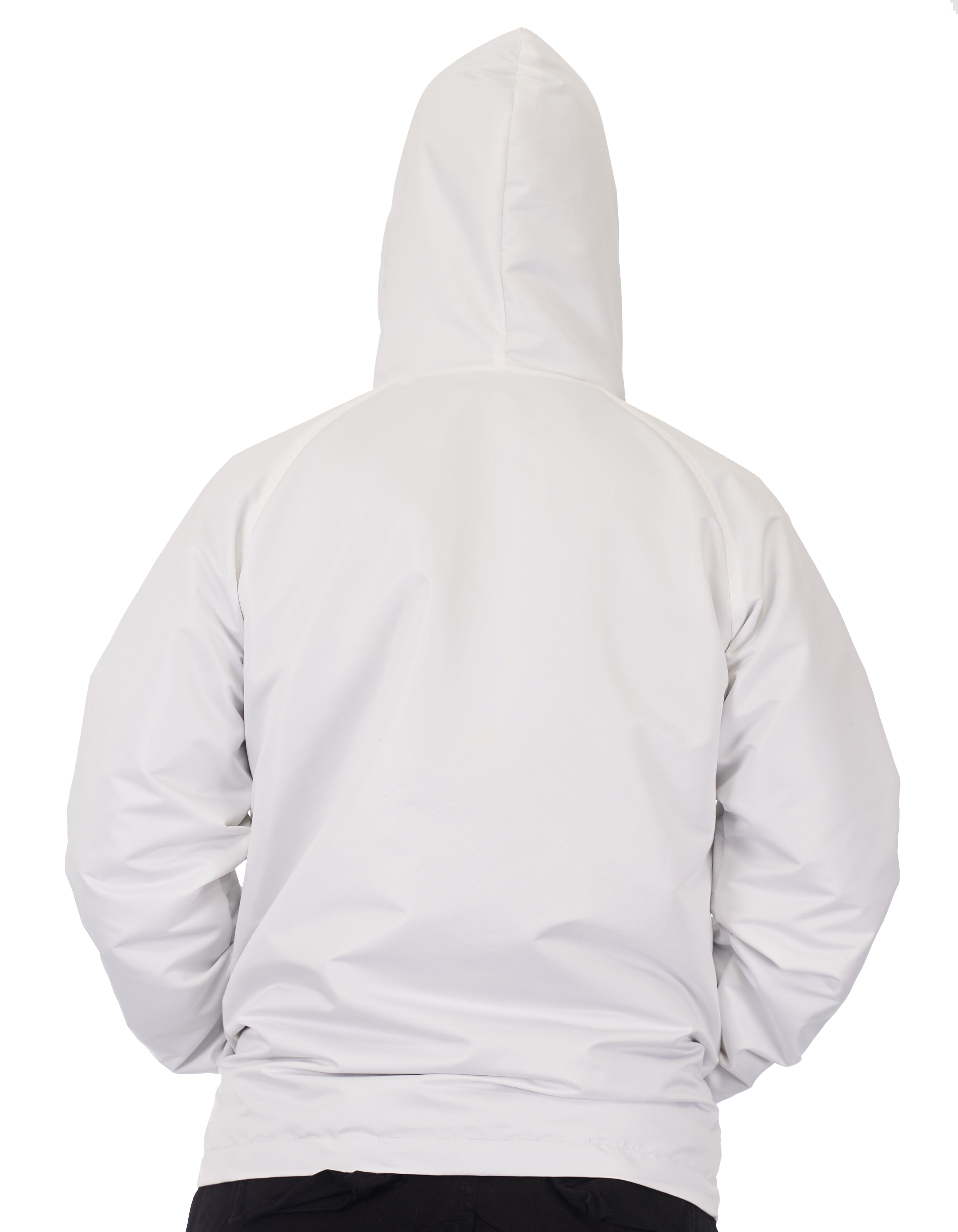 Casaca V-Natural blanca cortaviento