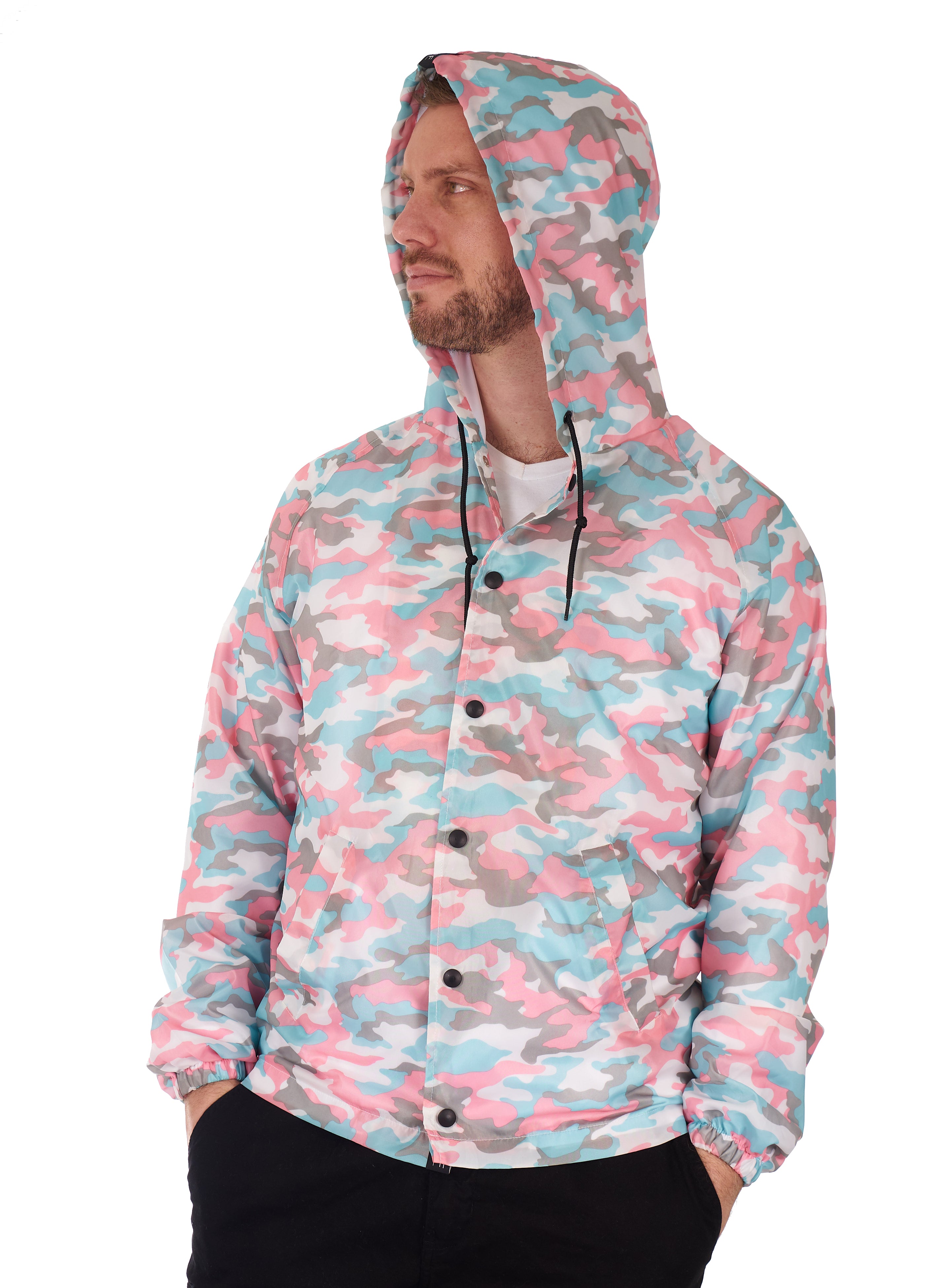 Casaca V-Natural camo pink cortaviento