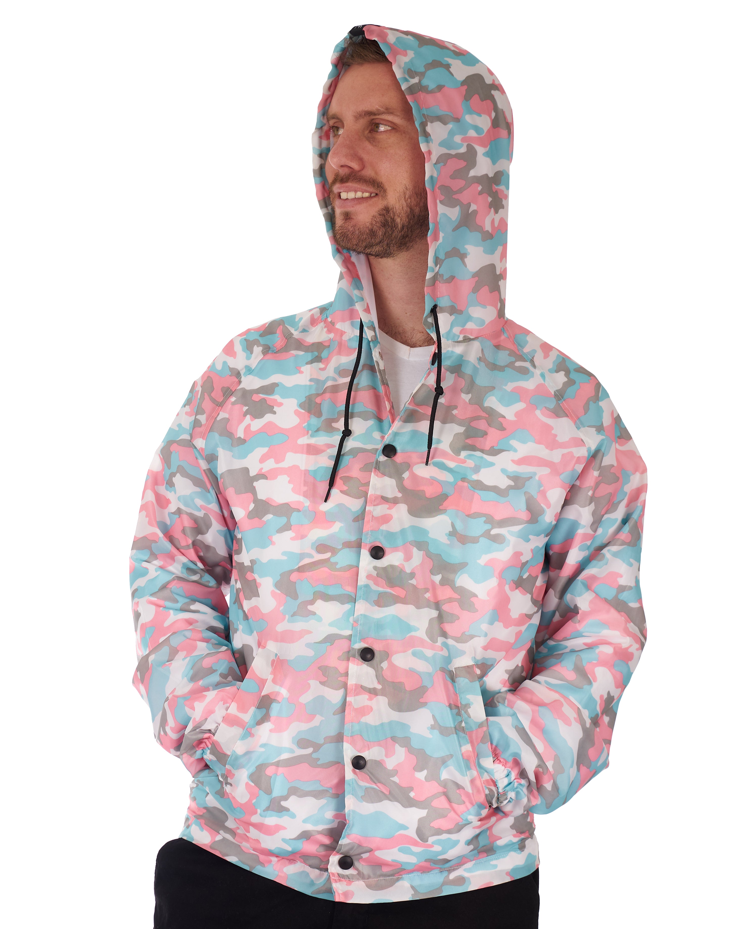 Casaca V-Natural camo pink cortaviento