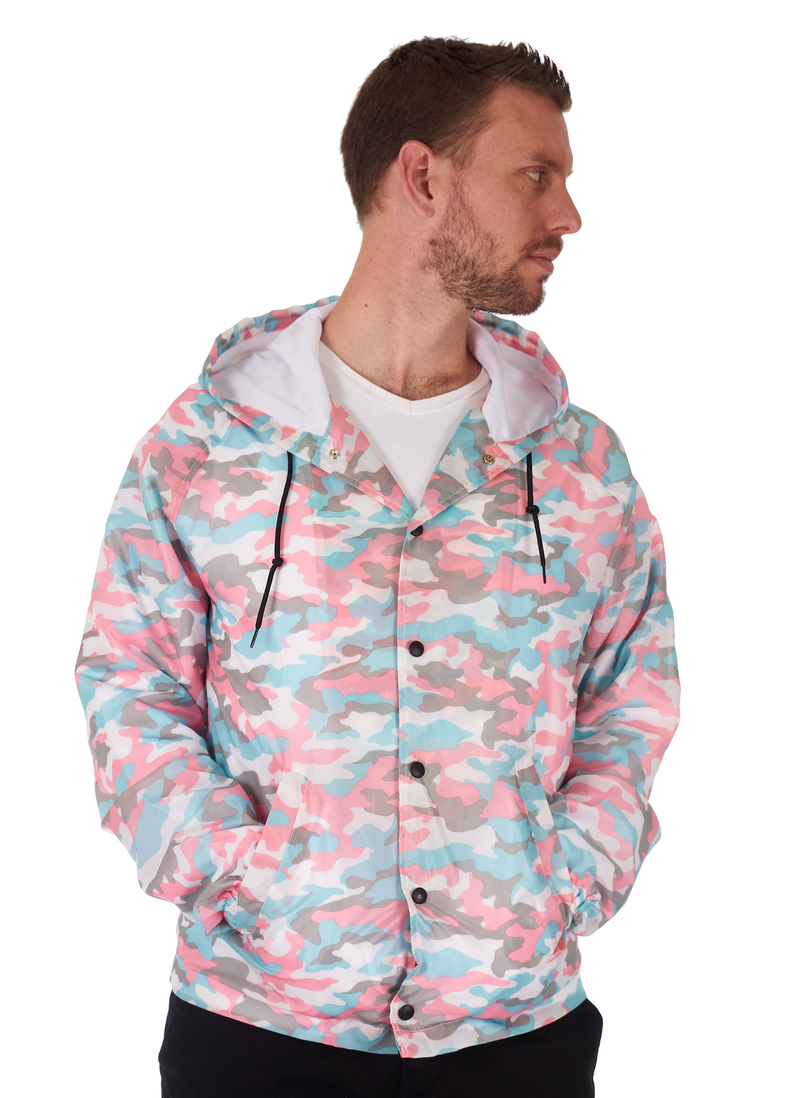 Casaca V-Natural camo pink cortaviento