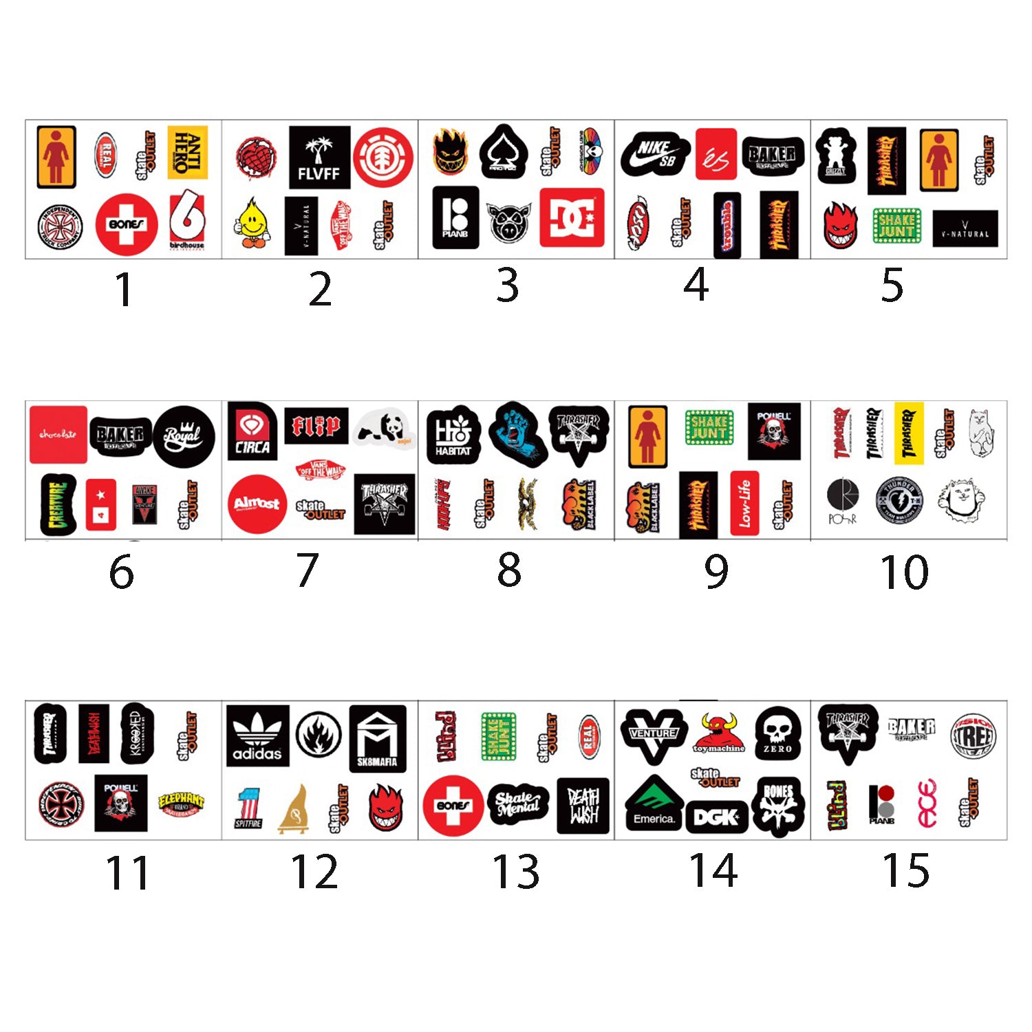 Stickers para Fingerboards - varios