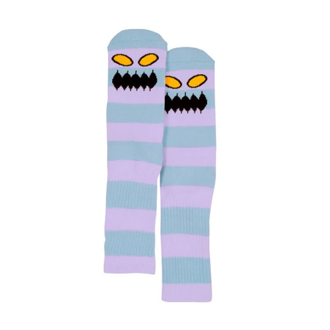 Medias Toy Machine Monster big stripe lavanda blue