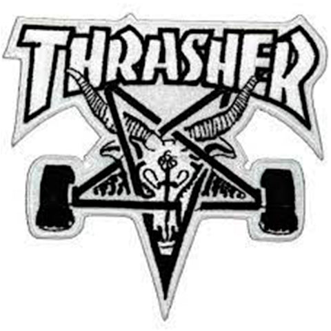 Parche Thrasher Pentagram White Black