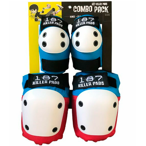 Proteccion 187 Killer Pads Combo 2 Pack Red/White/Blue